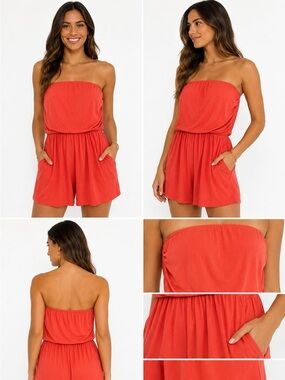wild fable Strapless Coral Dress